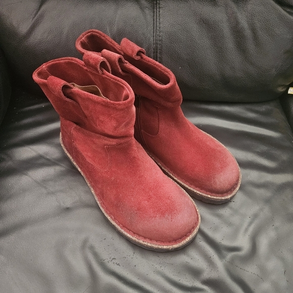 Birkenstock Luton PORT RED SUEDE ANKLE BOOTS Sz 36 Eu 5/5.5US - Picture 2 of 13